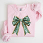 Leopard Bow, Coquette, Lucky, Shamrock, Lucky Charm, Irish, Retro, St Patrick's Day Sweatshirt