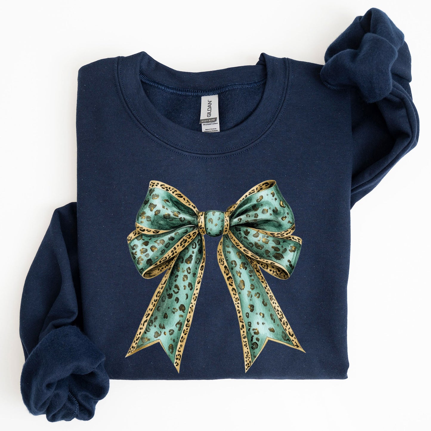 Leopard Bow, Coquette, Lucky, Shamrock, Lucky Charm, Irish, Retro, St Patrick's Day Sweatshirt