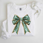 Leopard Bow, Coquette, Lucky, Shamrock, Lucky Charm, Irish, Retro, St Patrick's Day Sweatshirt