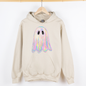 Shimmering Ghost, Iridescent Ghost, Boo, Cute Ghost, Faux Glitter Ghost, Spooky Season, Halloween, Graphic Hoodie, Hooded Sweatshirt