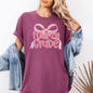 Foutrh Grade, Neon Pink, Teacher, Back to School, Bow, First Day of School, Cute, Teacher Appreciation, Coquette, Comfort Colors T-Shirt