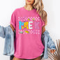 Pre-K, Teacher, Back to School, Checkered, Bow, First Day of School, Cute, Teacher Appreciation, Coquette, Comfort Colors T-Shirt