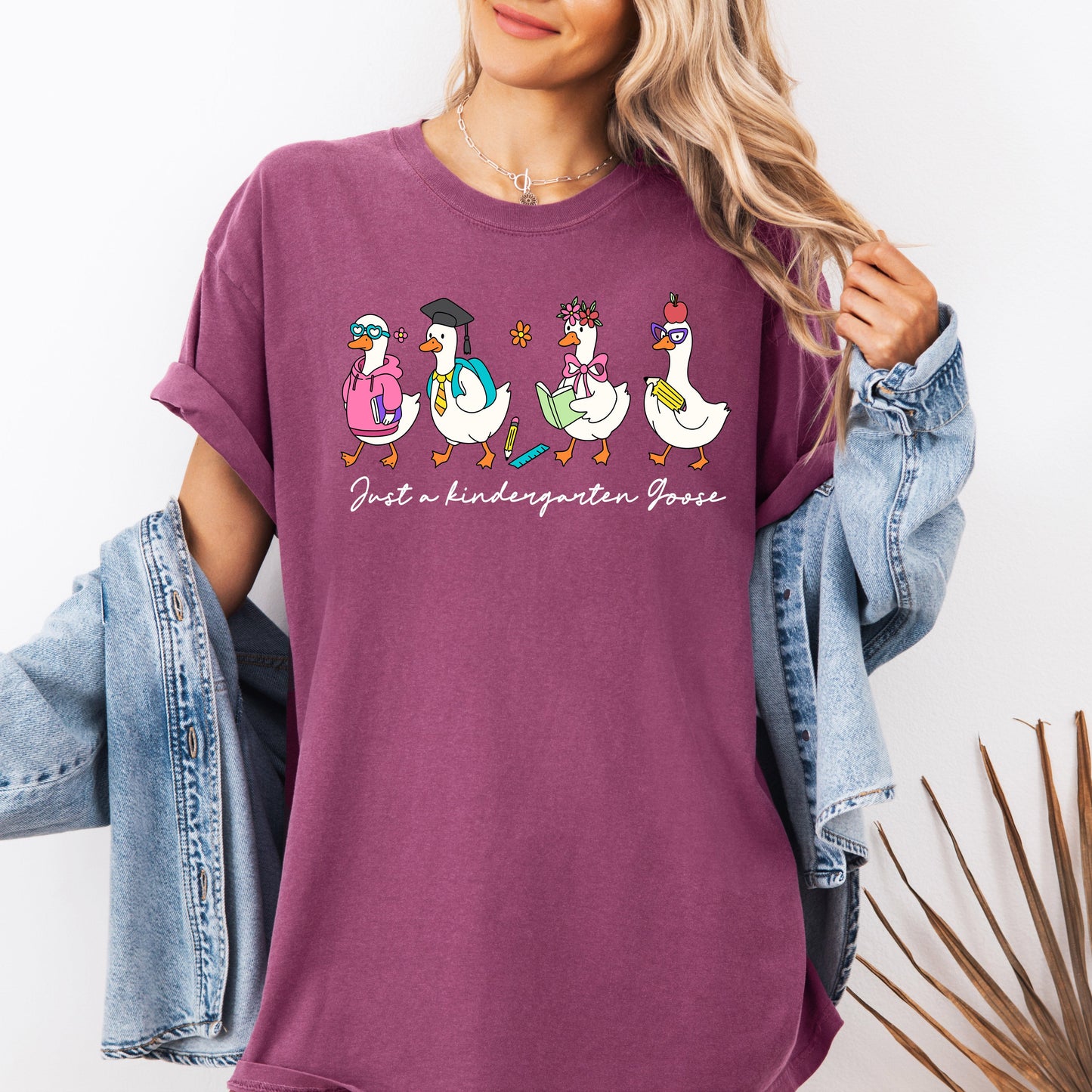 Just A Fourth Grade Goose, Teacher, Back to School, Funny, Bow, First Day of School, Cute, Teacher Appreciation, Coquette, Comfort Colors T-Shirt