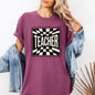 Teacher, Checkered, Back to School, First Day of School, Cute, Teacher Appreciation, Coquette, Comfort Colors T-Shirt