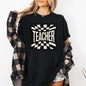 Teacher, Checkered, Back to School, First Day of School, Cute, Teacher Appreciation, Coquette, Comfort Colors T-Shirt