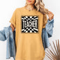 Teacher, Checkered, Back to School, First Day of School, Cute, Teacher Appreciation, Coquette, Comfort Colors T-Shirt