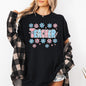 Teacher, Checkered, Retro, Floral, Back to School, First Day of School, Cute, Teacher Appreciation, Coquette, Comfort Colors T-Shirt