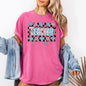 Teacher, Checkered, Retro, Floral, Back to School, First Day of School, Cute, Teacher Appreciation, Coquette, Comfort Colors T-Shirt