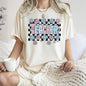 Teacher, Checkered, Retro, Floral, Back to School, First Day of School, Cute, Teacher Appreciation, Coquette, Comfort Colors T-Shirt