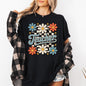 Teacher, Retro Floral, Checkered, First Day of School, Cute, Teacher Appreciation, Coquette, Comfort Colors T-Shirt