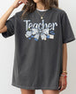 Teacher, Chinoiserie, Bow, Floral, First Day of School, Cute, Teacher Appreciation, Coquette, Comfort Colors T-Shirt