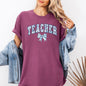 Teacher, Bow, Blue Floral, First Day of School, Cute, Teacher Appreciation, Coquette, Comfort Colors T-Shirt