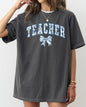 Teacher, Bow, Blue Floral, First Day of School, Cute, Teacher Appreciation, Coquette, Comfort Colors T-Shirt