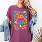 Teach Love Inspire, Floral, Boho, Retro, First Day of School, Cute, Teacher Appreciation, Coquette, Comfort Colors T-Shirt