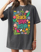 Teach Love Inspire, Floral, Boho, Retro, First Day of School, Cute, Teacher Appreciation, Coquette, Comfort Colors T-Shirt