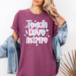Teach Love Inspire, Pastel, Teacher, Back to School, First Day of School, Cute, Teacher Appreciation, Coquette, Comfort Colors T-Shirt