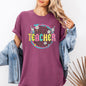 Teacher, Leopard, Daisy, Back to School, First Day of School, Cute, Teacher Appreciation, Coquette, Comfort Colors T-Shirt