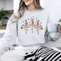 Dancing Skeleton Girls, Halloween, Ghost, Checkered, Retro, Vintage, Spooky, Costume, Fall, Graphic Sweatshirt