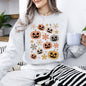 Pumpkins and Flowers, Halloween, Retro, Vintage, Spooky, Costume, Fall, Graphic Sweatshirt