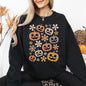 Pumpkins and Flowers, Halloween, Retro, Vintage, Spooky, Costume, Fall, Graphic Sweatshirt