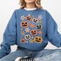 Pumpkins and Flowers, Halloween, Retro, Vintage, Spooky, Costume, Fall, Graphic Sweatshirt