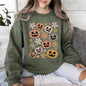 Pumpkins and Flowers, Halloween, Retro, Vintage, Spooky, Costume, Fall, Graphic Sweatshirt