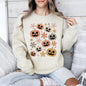Pumpkins and Flowers, Halloween, Retro, Vintage, Spooky, Costume, Fall, Graphic Sweatshirt