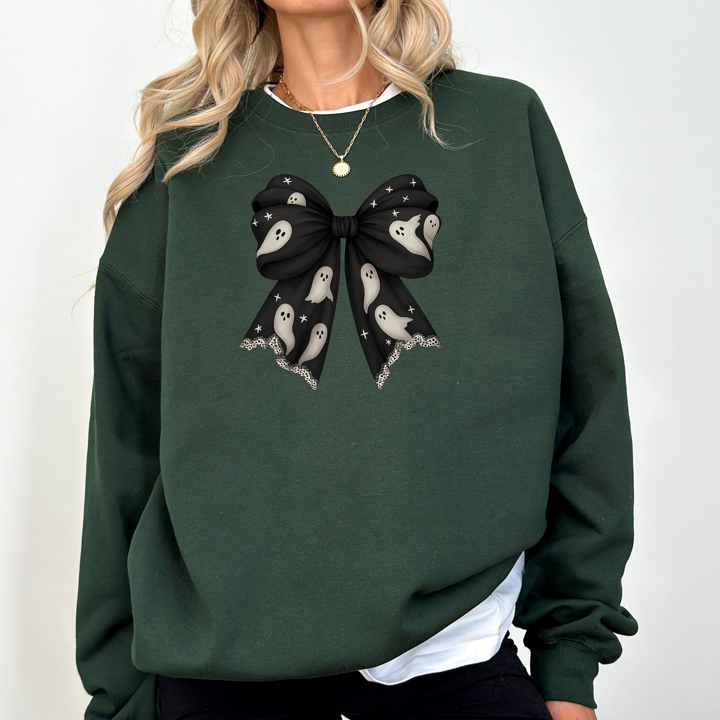 Halloween Bow, Coquette, Minimalist, Retro, Vintage, Spooky, Costume, Fall, Graphic Sweatshirt