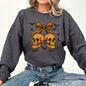 Skull Bow, Coquette, Bats, Ghost, Western, Halloween, Retro, Vintage, Spooky, Costume, Fall, Graphic Sweatshirt