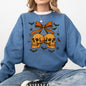 Skull Bow, Coquette, Bats, Ghost, Western, Halloween, Retro, Vintage, Spooky, Costume, Fall, Graphic Sweatshirt
