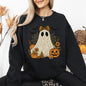 Cute Ghost, Bow, Coquette, Bats, Lace, Halloween, Retro, Vintage, Spooky, Costume, Fall, Graphic Sweatshirt