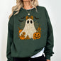 Cute Ghost, Bow, Coquette, Bats, Lace, Halloween, Retro, Vintage, Spooky, Costume, Fall, Graphic Sweatshirt
