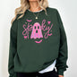 Pink Neon Ghost, Halloween, Retro, Vintage, Spooky, Costume, Fall, Graphic Sweatshirt