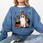 Vintage Ghost, Witch, Bow, Coquette, Pumpkin, Halloween, Floral, Retro, Spooky, Costume, Fall, Graphic Sweatshirt