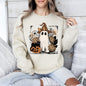 Vintage Ghost, Witch, Bow, Coquette, Pumpkin, Halloween, Floral, Retro, Spooky, Costume, Fall, Graphic Sweatshirt