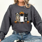 Funny Halloween Cats, Vintage, Ghost, Pumpkin, Retro, Spooky, Costume, Fall, Graphic Sweatshirt