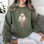 Cute Cowgirl Ghost, Halloween, Western, Vintage, Pumpkin, Retro, Spooky, Costume, Fall, Graphic Sweatshirt