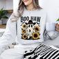 Boo Haw, Cowboy Ghost, Halloween, Western, Sunflowers, Vintage, Pumpkin, Retro, Spooky, Costume, Fall, Graphic Sweatshirt