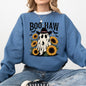 Boo Haw, Cowboy Ghost, Halloween, Western, Sunflowers, Vintage, Pumpkin, Retro, Spooky, Costume, Fall, Graphic Sweatshirt