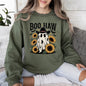 Boo Haw, Cowboy Ghost, Halloween, Western, Sunflowers, Vintage, Pumpkin, Retro, Spooky, Costume, Fall, Graphic Sweatshirt