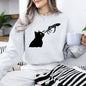 Boop Cat, Skeleton, Funny, Ghost, Halloween, Western, Vintage, Pumpkin, Retro, Spooky, Costume, Fall, Graphic Sweatshirt