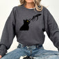 Boop Cat, Skeleton, Funny, Ghost, Halloween, Western, Vintage, Pumpkin, Retro, Spooky, Costume, Fall, Graphic Sweatshirt