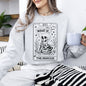 What If, The Anxious, Skeleton, Funny, Tarot Card, Ghost, Halloween, Western, Vintage, Pumpkin, Retro, Spooky, Costume, Fall, Graphic Sweatshirt