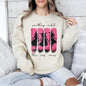 Something Wicked, Witch, Skeleton, Ghost, Halloween, Western, Vintage, Pumpkin, Retro, Spooky, Costume, Fall, Graphic Sweatshirt