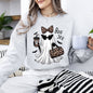 Fancy Boujee Ghost, Halloween, Bow, Coquette, Western, Vintage, Pumpkin, Retro, Spooky, Costume, Fall, Graphic Sweatshirt