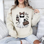 Fancy Boujee Ghost, Halloween, Bow, Coquette, Western, Vintage, Pumpkin, Retro, Spooky, Costume, Fall, Graphic Sweatshirt