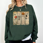 Vintage Newspaper Ghost, Halloween, Book, Cat, Western, Pumpkin, Retro, Spooky, Costume, Fall, Graphic Sweatshirt
