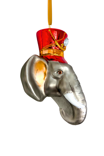 KRG Elephant Head Polish Glass Ornament
