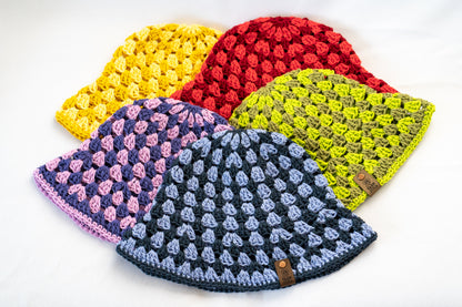 Crochet Bucket Hat - Blue