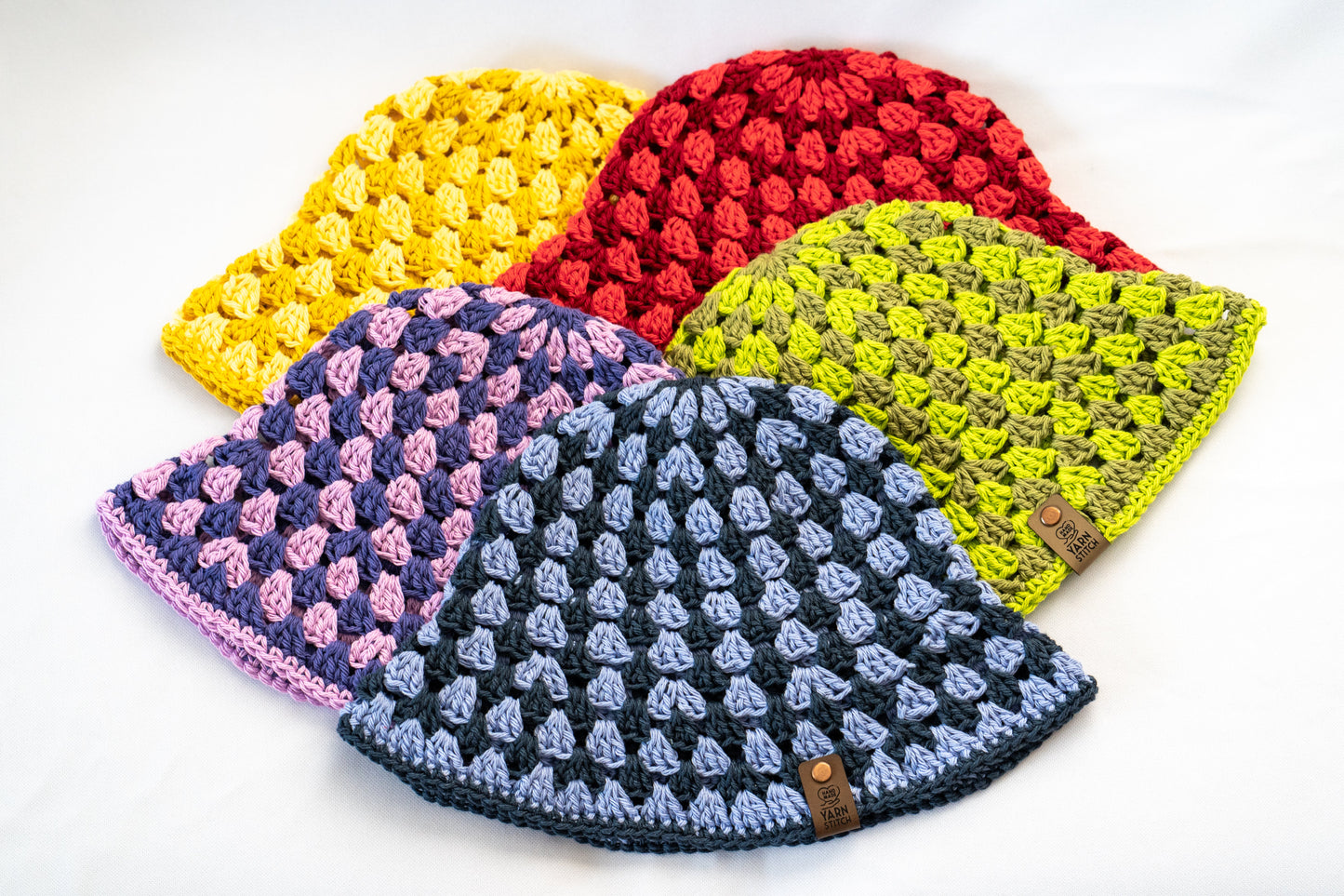 Crochet Bucket Hat - Yellow
